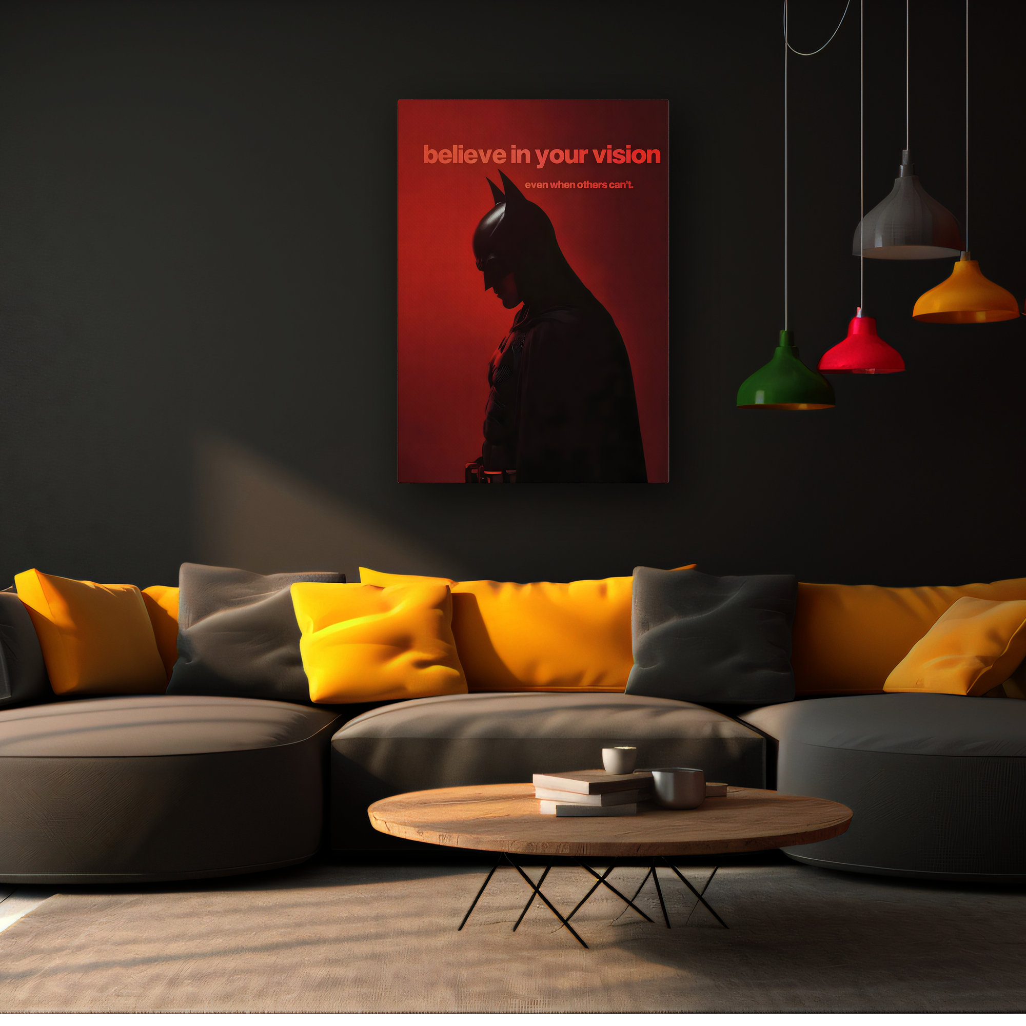 Believe In Your Vision Canvas Wall Art | Motivational Superhero Premium Canvas Print
