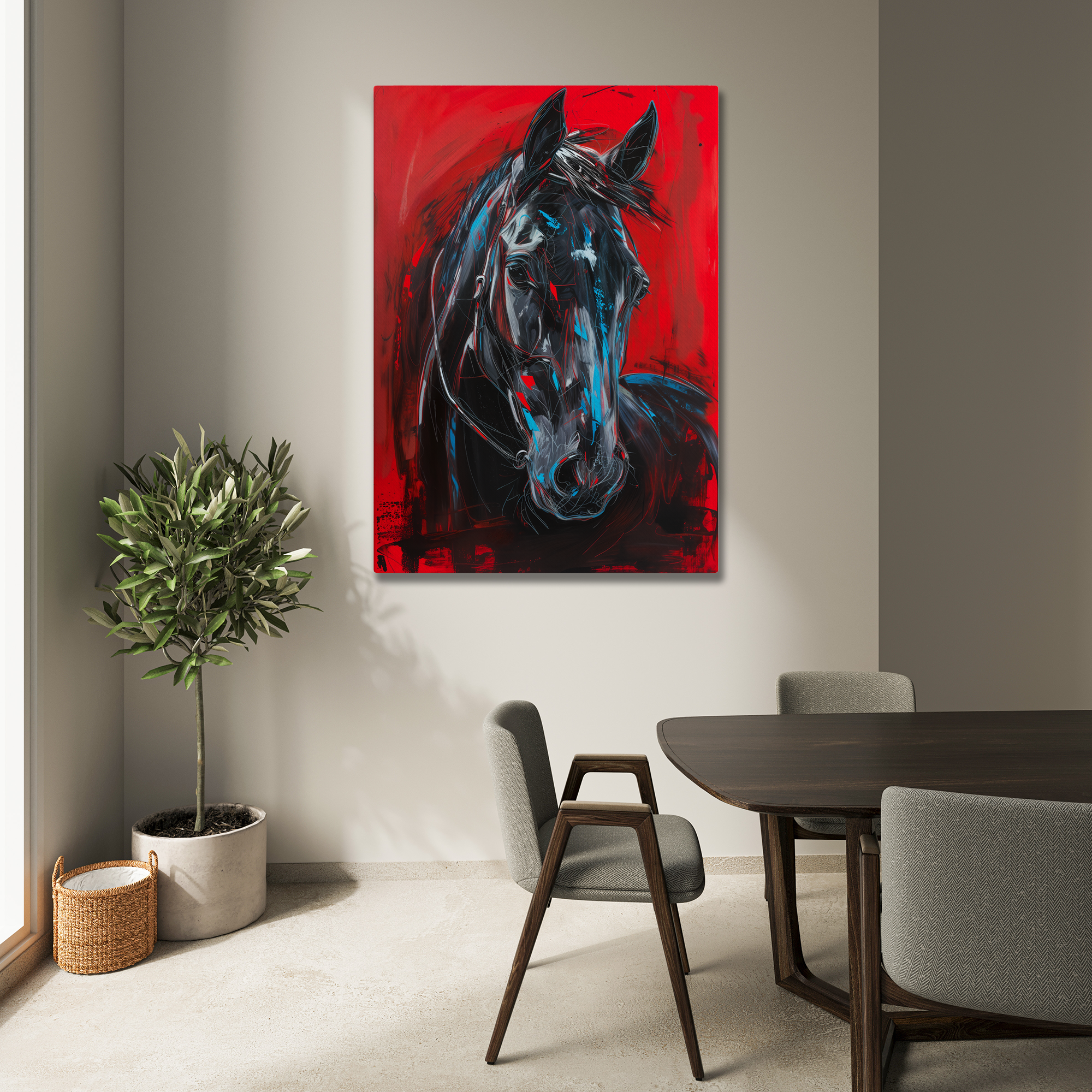 Midnight Stallion Canvas Wall Art | Premium Modern Horse Canvas Print