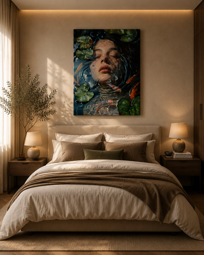 Ethereal Serenity – Dreamlike Koi Pond Canvas Wall Art