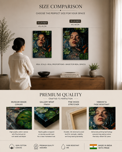 Ethereal Serenity – Dreamlike Koi Pond Canvas Wall Art