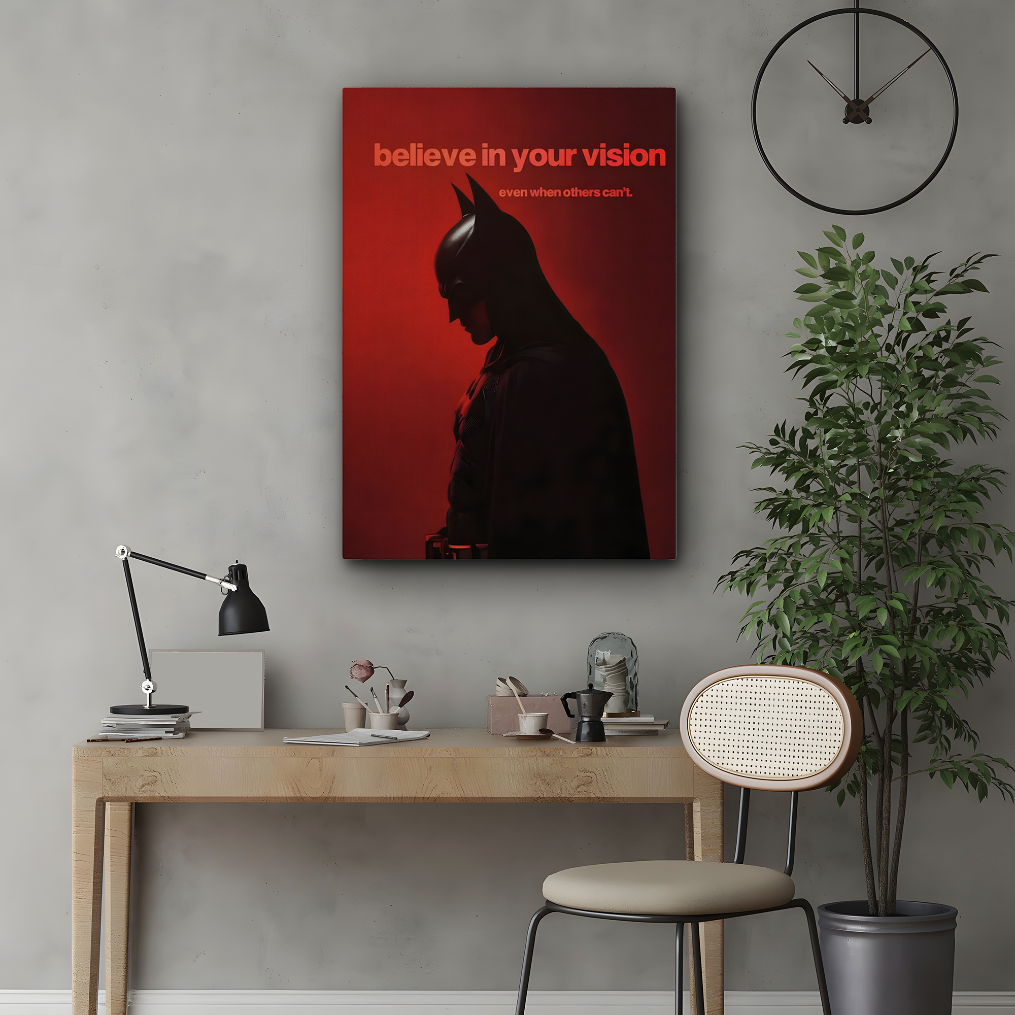 Believe In Your Vision Canvas Wall Art | Motivational Superhero Premium Canvas Print