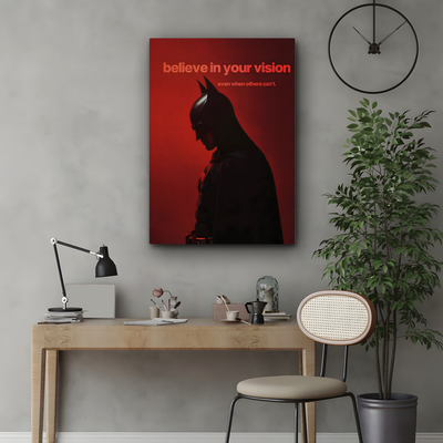 Believe In Your Vision Canvas Wall Art | Motivational Superhero Premium Canvas Print