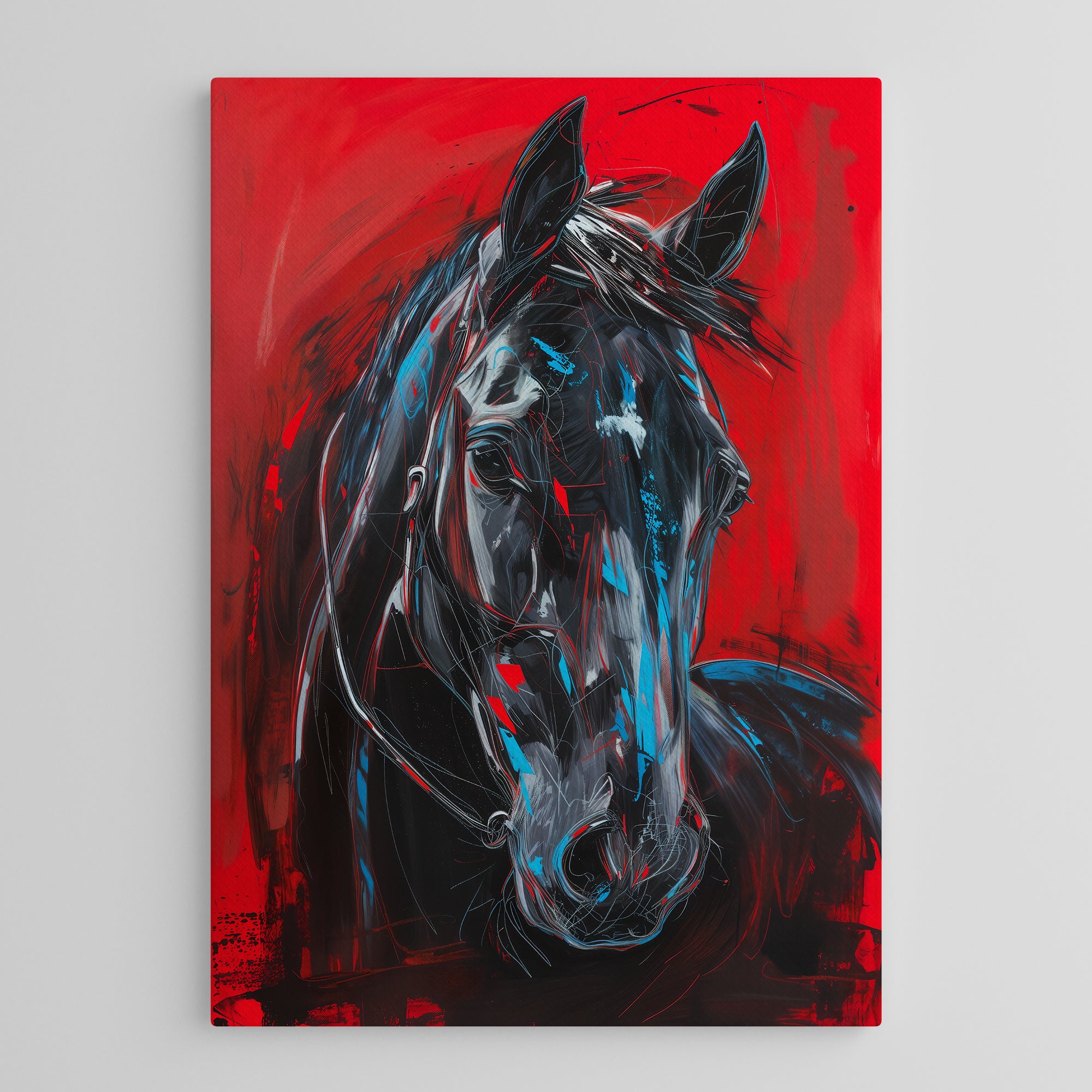 Midnight Stallion Canvas Wall Art | Premium Modern Horse Canvas Print