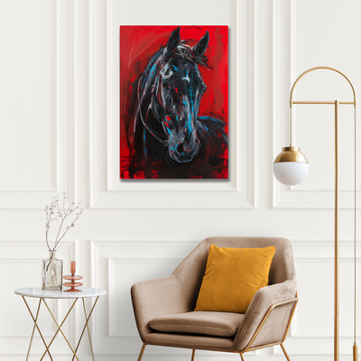Midnight Stallion Canvas Wall Art | Premium Modern Horse Canvas Print