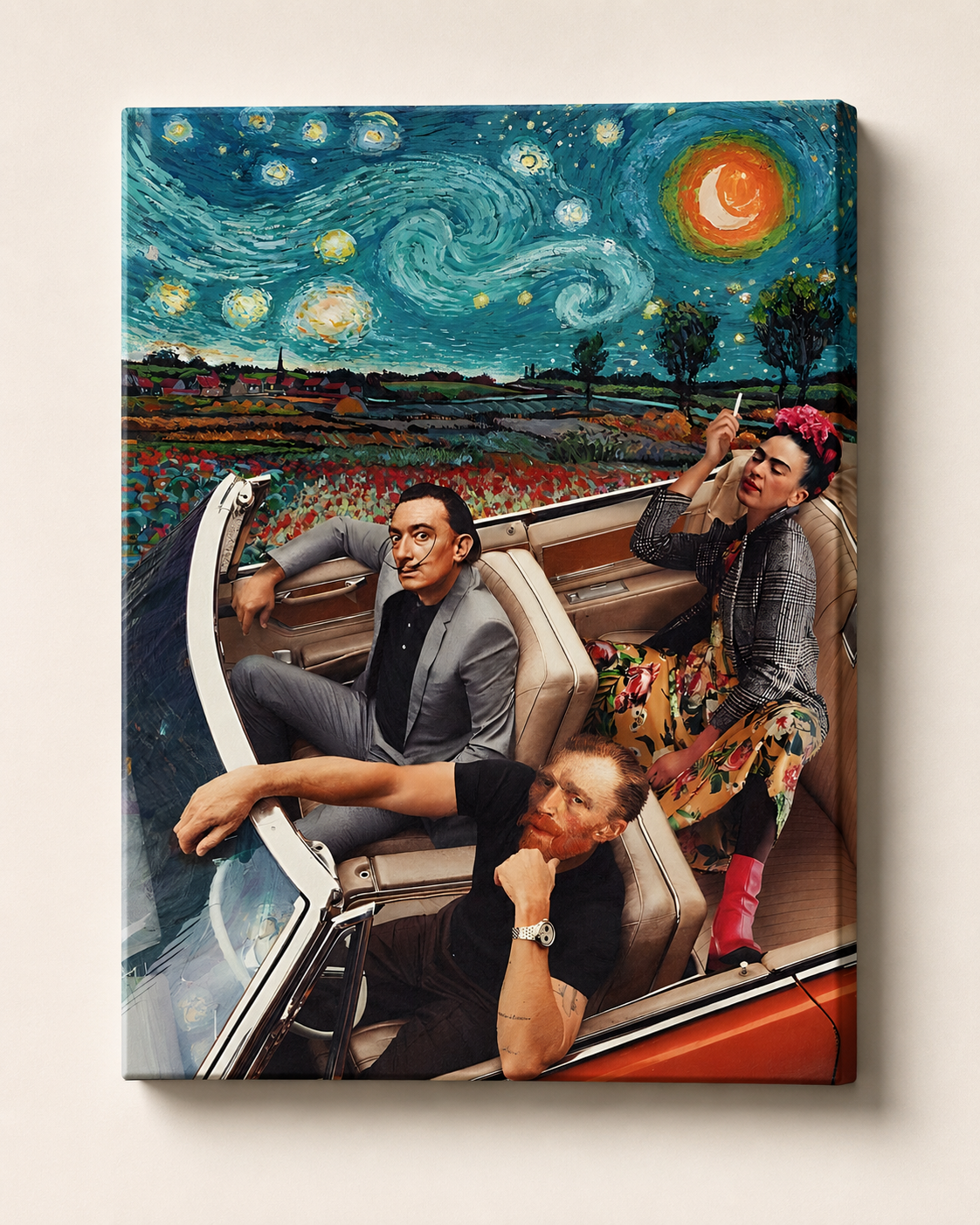 Masterpieces on the Road – Surreal Artist Journey Canvas Wall Art