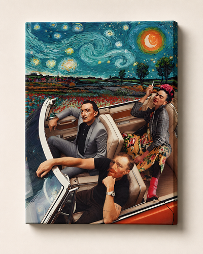 Masterpieces on the Road – Surreal Artist Journey Canvas Wall Art